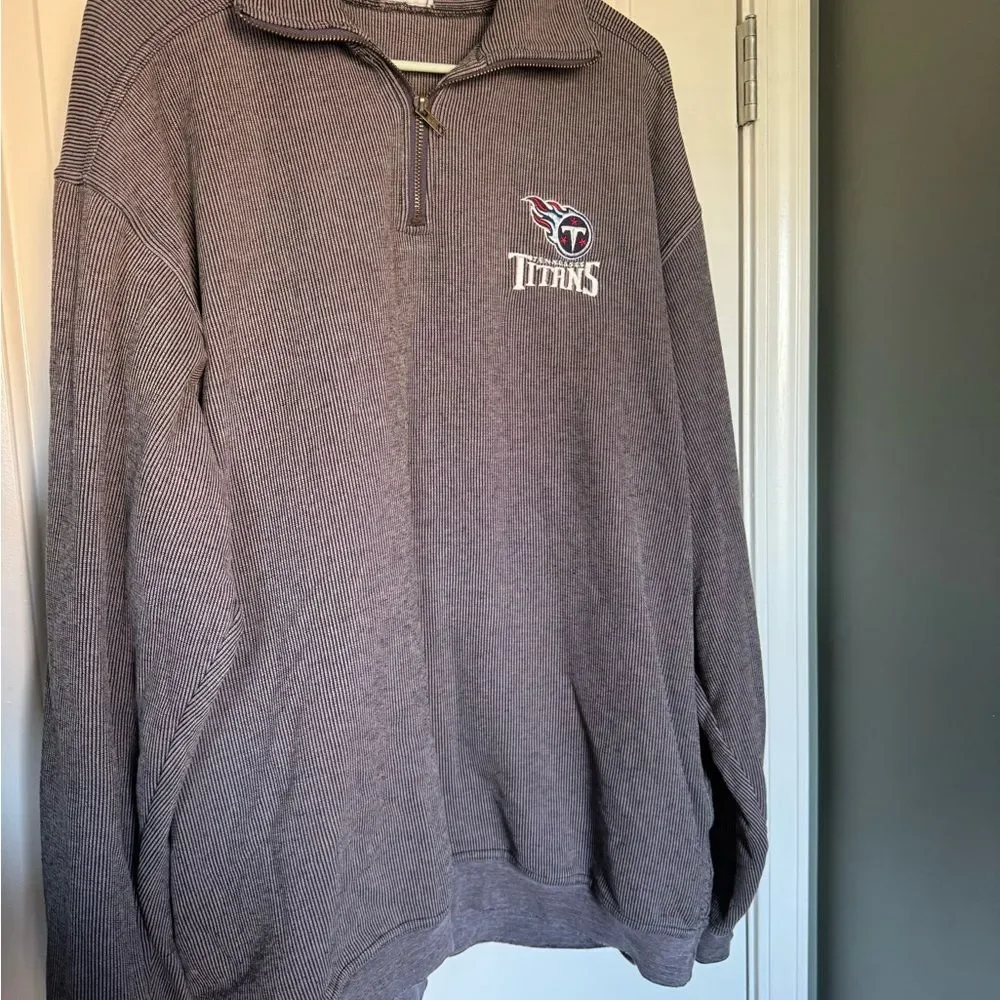 Vintage Men's Gray NFL Titans Heavyweight Quarter-Zip Pullover Size L